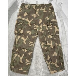 Vintage No Boundaries Cargo Camo Pants 38x30 Military Utility Gorpcore Baggy Y2K